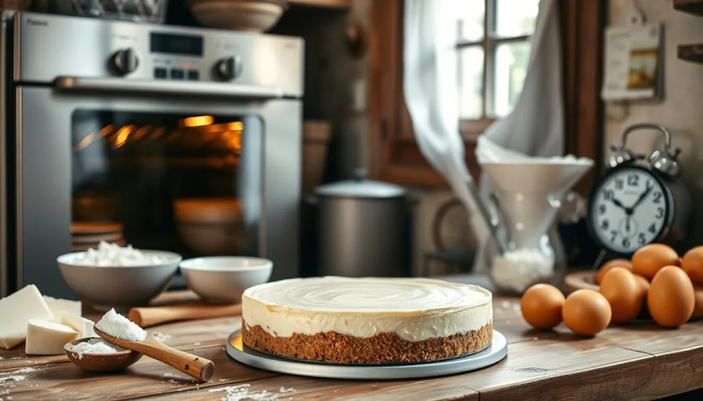 Baking cheesecake Baking cheesecake